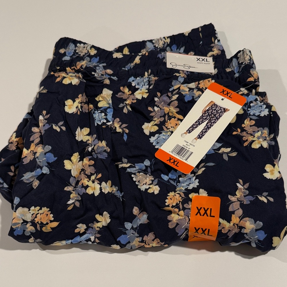 Floral Women's pants- Navy Blue